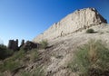 Wall of ancient fortress of Khorezm on the Kyzylkum Desert, Uzbekistan Royalty Free Stock Photo