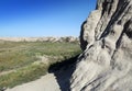 Wall of ancient fortress of Khorezm on the Kyzylkum Desert, Uzbekistan Royalty Free Stock Photo