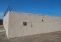 Wall around a prison yard