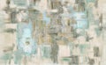 Wall art abstract painting. Surrealism vibe. Oil on canvas landscape with pastel palette and rough brush strokes Royalty Free Stock Photo