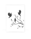 Branch and doves silhouette isolated on white background Royalty Free Stock Photo