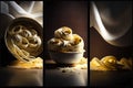 wall art triptych poster with italian pasta, food, close up,