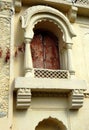 Wall art and windows architecture of 200 year old Temple