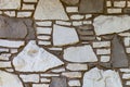 Wall background with irregular sized white and brown stones