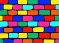 Wall Background. Urban Sketch - Wall Texture. Hand Drawn Rainbow Grunge Pattern. Brick Wall Pattern. Vibrant Colorful Line Art.