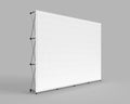 Wall Banner Cloth Exhibition Trade Stand, Photo realistic 3d render visualization of exhibition wall. White cloth skin isolated on Royalty Free Stock Photo