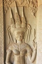 Wall bas-relief of Devata, Angkor Wat temple, Siem Reap, Cambodia