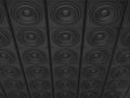 Wall of bass sub woofer sound speakers - top down view