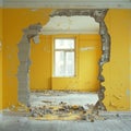 A Wall Being Knocked Down to Create an Open Floor Plan. Generative AI