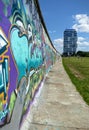 Wall of Berlin with various paintings, Germany. Royalty Free Stock Photo