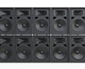Wall of big concert loudspeakers Royalty Free Stock Photo
