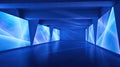wall blue light projection Royalty Free Stock Photo