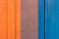 Wall Blue Orange Color Wooden Part Detail Interior Decoration Sample Abstract Example