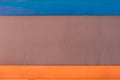 Wall Blue Orange Color Wooden Part Detail Interior Decoration Sample Abstract Example Close up