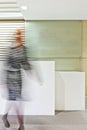 Wall with blurred person moving abstract image Royalty Free Stock Photo