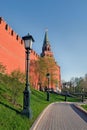 Wall and Borovitsky tower of the Moscow Kremlin Royalty Free Stock Photo