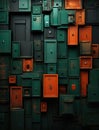 a wall of boxes stacked on top of each other Royalty Free Stock Photo