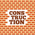 Wall brick construction lettering structure