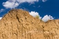 Wall of brick earth in an open clay pit Royalty Free Stock Photo