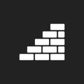 Wall brick icon in flat style isolated on black background. Wall