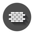 Wall brick icon in flat style.