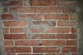Wall of brick masonry aged