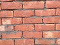 Wall of brick.Old Red Brick Wall with Lots of Texture and Color Royalty Free Stock Photo