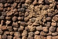 wall of brick, tuff and stone. Royalty Free Stock Photo