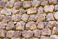 wall of brick, tuff and stone. Royalty Free Stock Photo