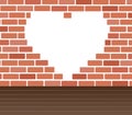 Wall of bricks and heart space background art vector