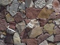 wall of broken faceted stones, stock texture Royalty Free Stock Photo