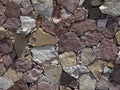 wall of broken faceted stones, stock texture Royalty Free Stock Photo