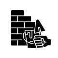 Wall building black glyph icon