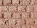 Wall of a building lined with brown artificial stone