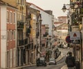 A wall of buildings, Lisbon, Portugal.