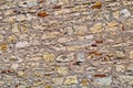The wall built of irregular stones background. Texture of old stonework. Space for text. The concept of reliability