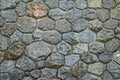 The wall built of irregular stones background. Texture of old stonework. Space for text. The concept of reliability