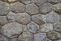 The wall built of irregular stones background. Texture of old stonework. Space for text. The concept of reliability