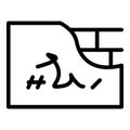 Wall bully drawn icon outline vector. Student abuse