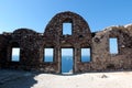 Wall of Byzantine Castle Ruins in Oia village, Santorini, Greece,bright Sunny day Royalty Free Stock Photo