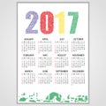 2017 wall calendar from little numbers eps10
