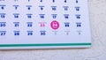 Close-up of the marked Black Friday date on the November page of a wall calendar 2023 Royalty Free Stock Photo