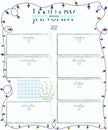 Wall Calendar Page Template With Seasonal Graphics For Month. January Winter Themed Calender Page