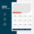 2021 Wall Calendar Template, Clean Wall Calendar 2021