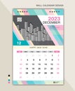 Wall calendar 2023 template pastel creative backgrounds, December 2023 layout, Desk calendar 2023 design, poster, planner,