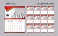 Calendar 2022 template set, Wall calendar 2022 design, Desk calendar template can be place for photo and company Logo, vector Royalty Free Stock Photo