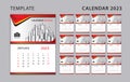 Calendar 2023 template set, Wall calendar 2023 design, Desk calendar template can be place for photo and company Logo, vector Royalty Free Stock Photo