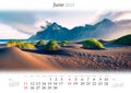 Wall calendar for 2023 year. Royalty Free Stock Photo