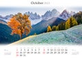 Wall calendar for 2023 year. Royalty Free Stock Photo