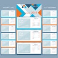 Wall calendar 2016 years . Vector design template with place for your photo.